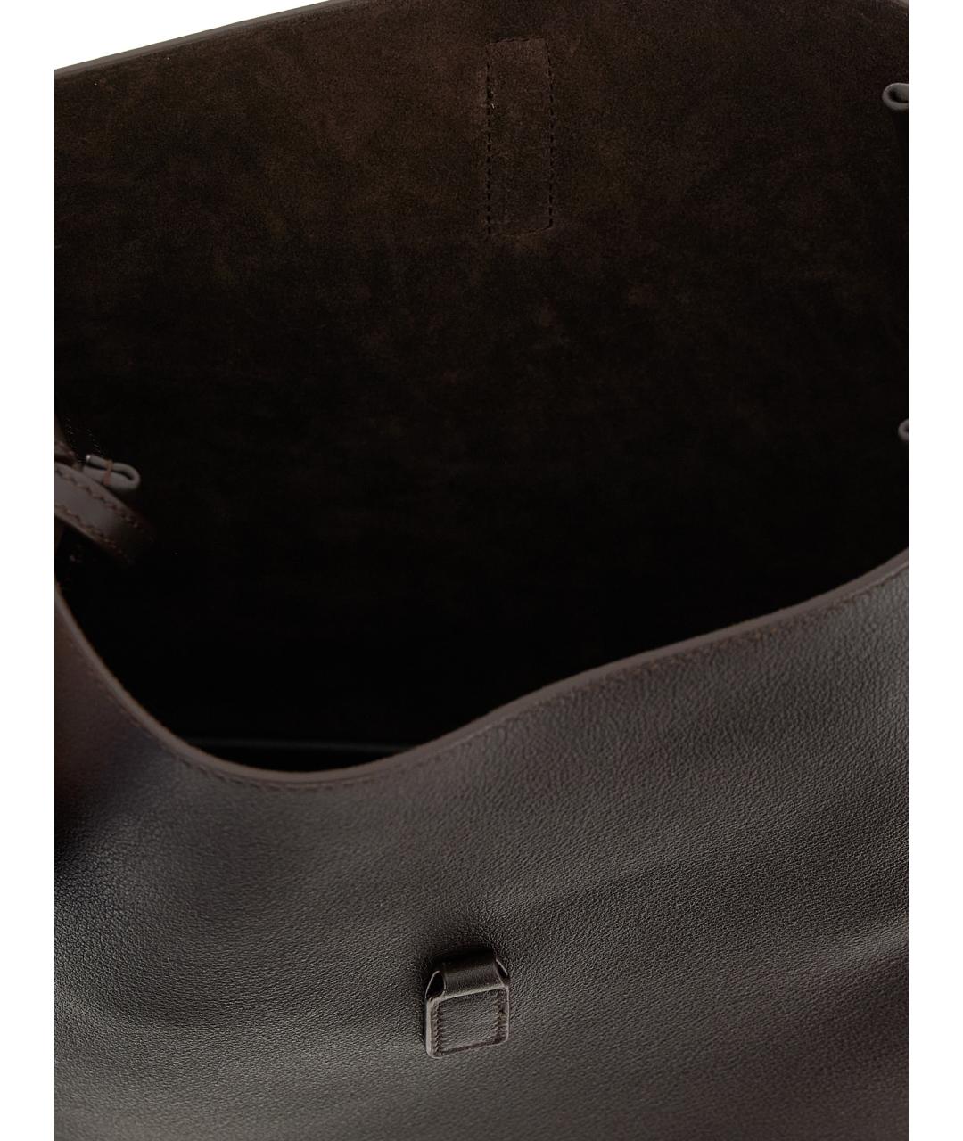 SAINT LAURENT Коричневая кожаная сумка через плечо, фото 4