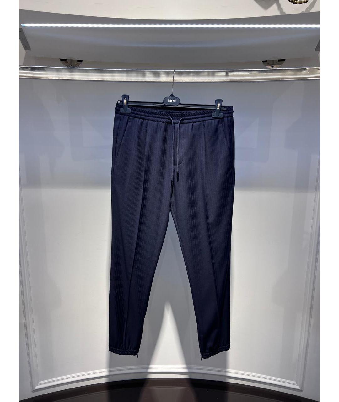 CHRISTIAN DIOR Темно-синие повседневные брюки, фото 3