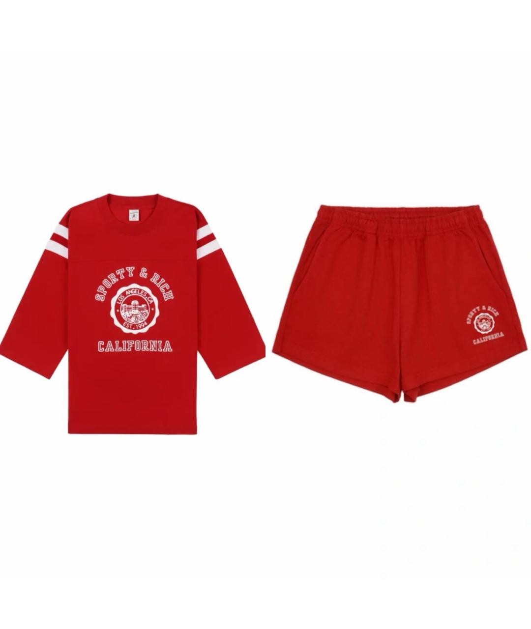 SPORTY AND RICH Красный хлопковый спортивные костюмы, фото 8