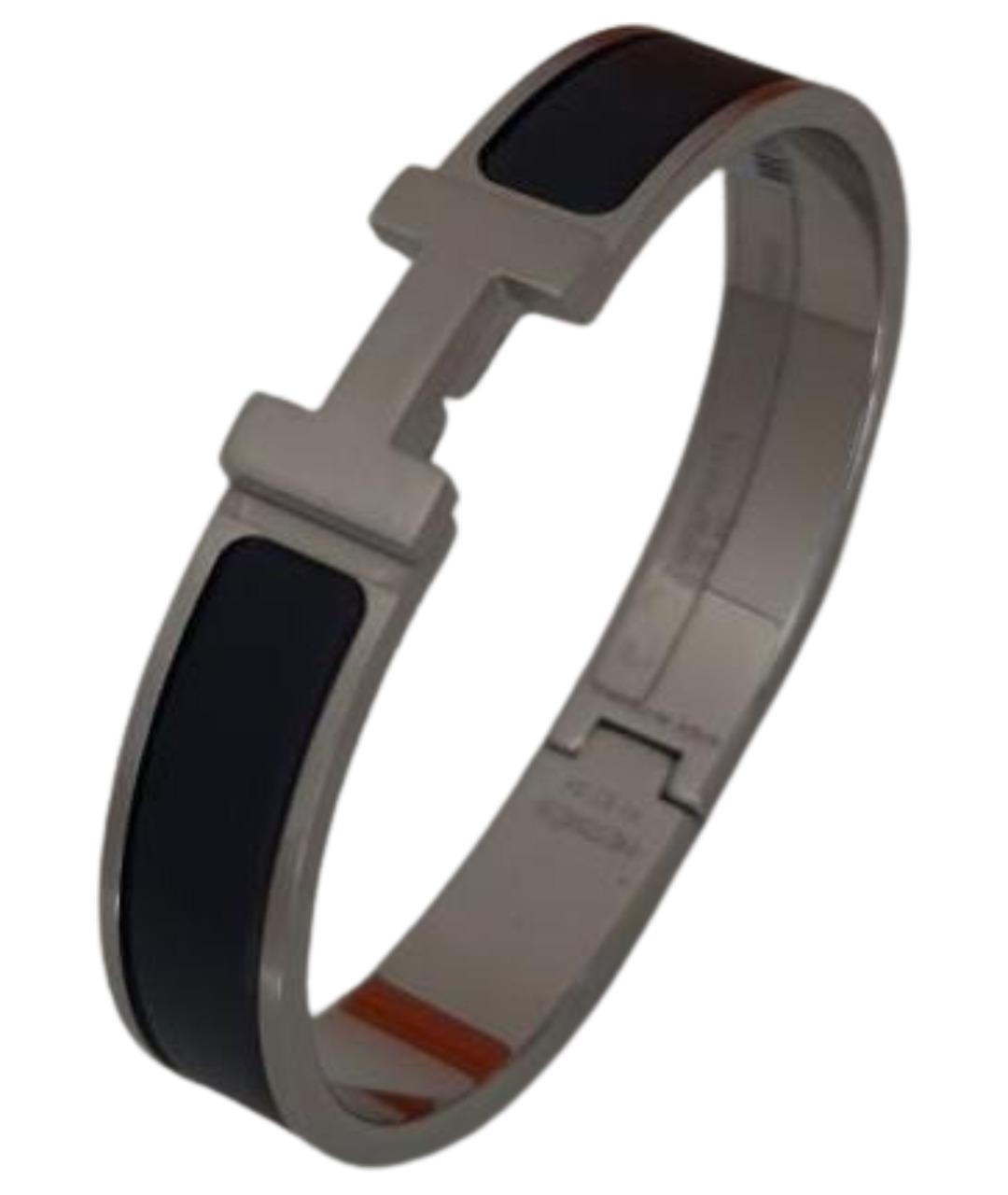 HERMES Черный металлический браслет, фото 1