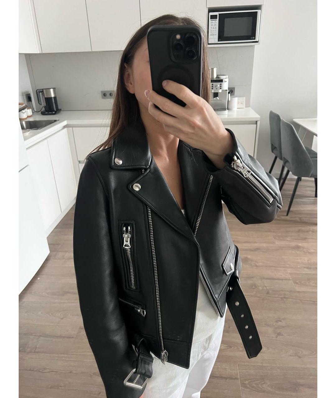 ACNE STUDIOS Черная кожаная куртка, фото 7