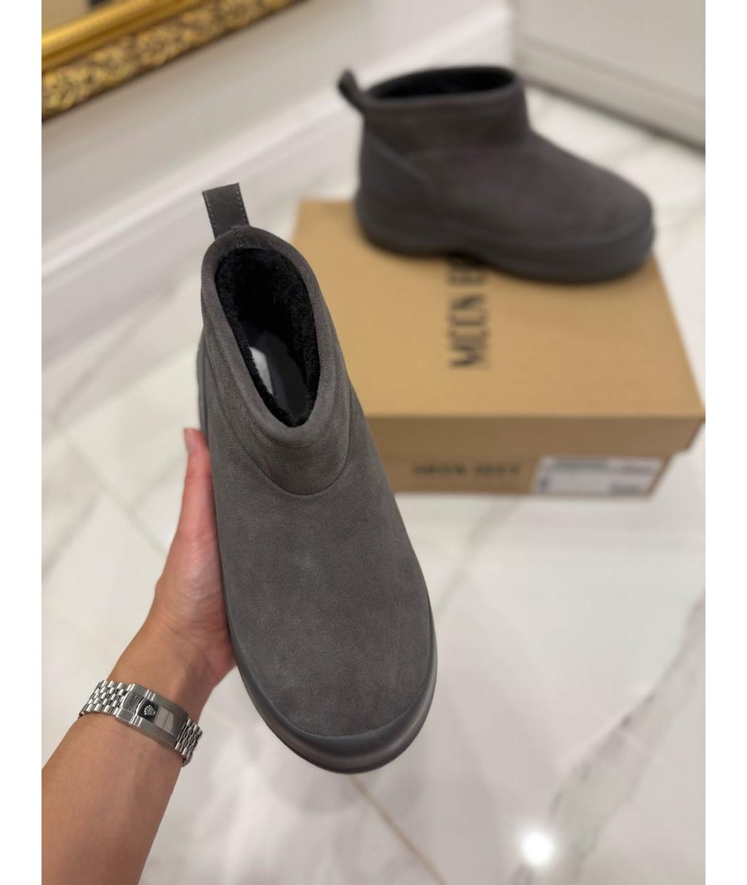 MOON BOOT Серые замшевые полусапоги, фото 8