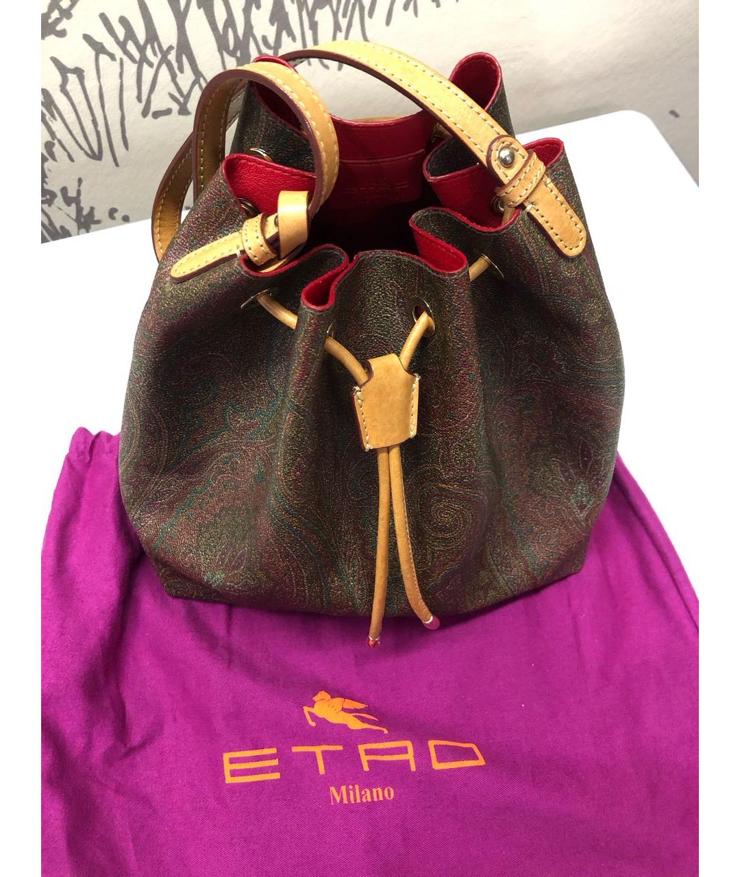 ETRO Коричневая сумка тоут из искусственной кожи, фото 7