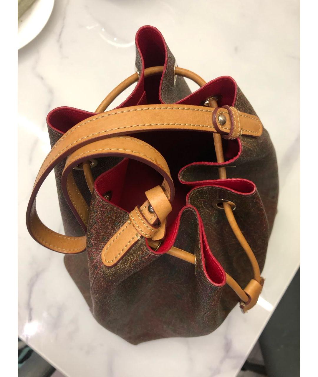 ETRO Коричневая сумка тоут из искусственной кожи, фото 4