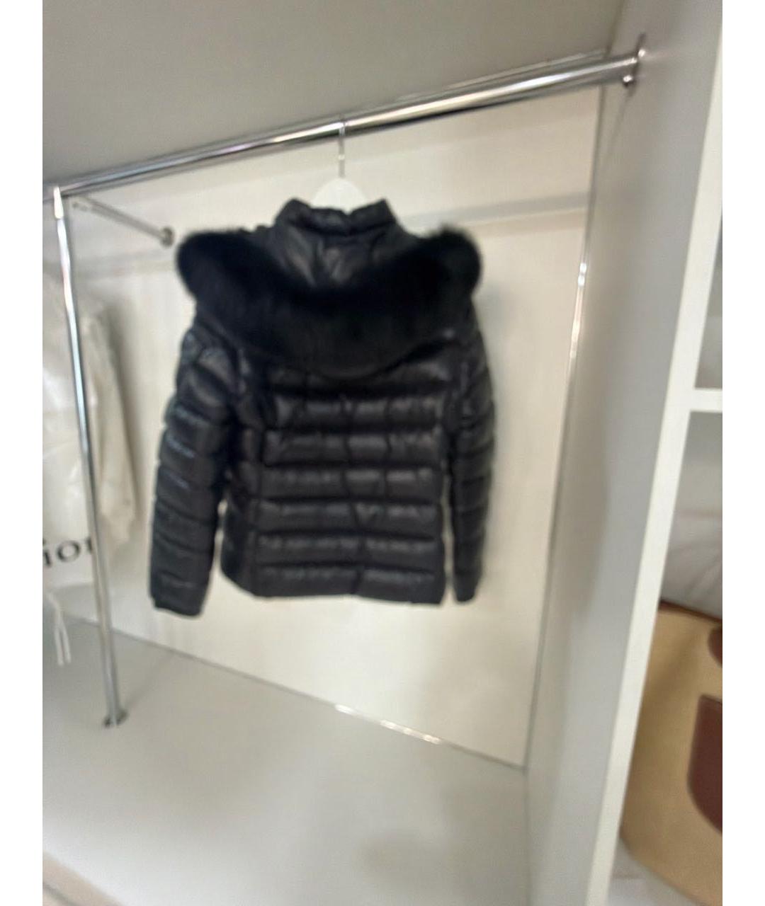 MONCLER Черный полиамидовый пуховик, фото 2