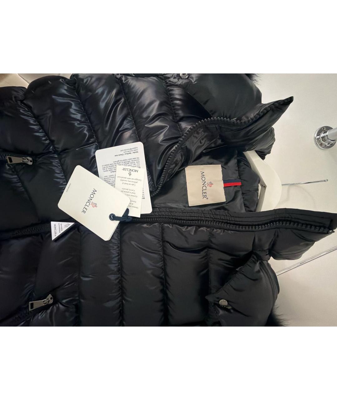 MONCLER Черный полиамидовый пуховик, фото 3