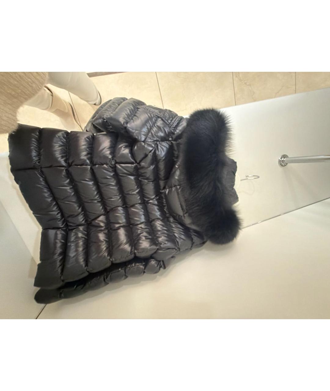 MONCLER Черный полиамидовый пуховик, фото 6