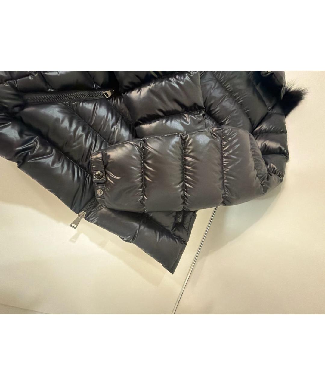 MONCLER Черный полиамидовый пуховик, фото 5