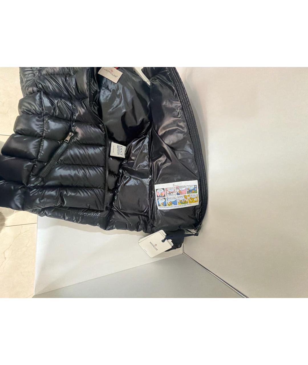 MONCLER Черный полиамидовый пуховик, фото 7