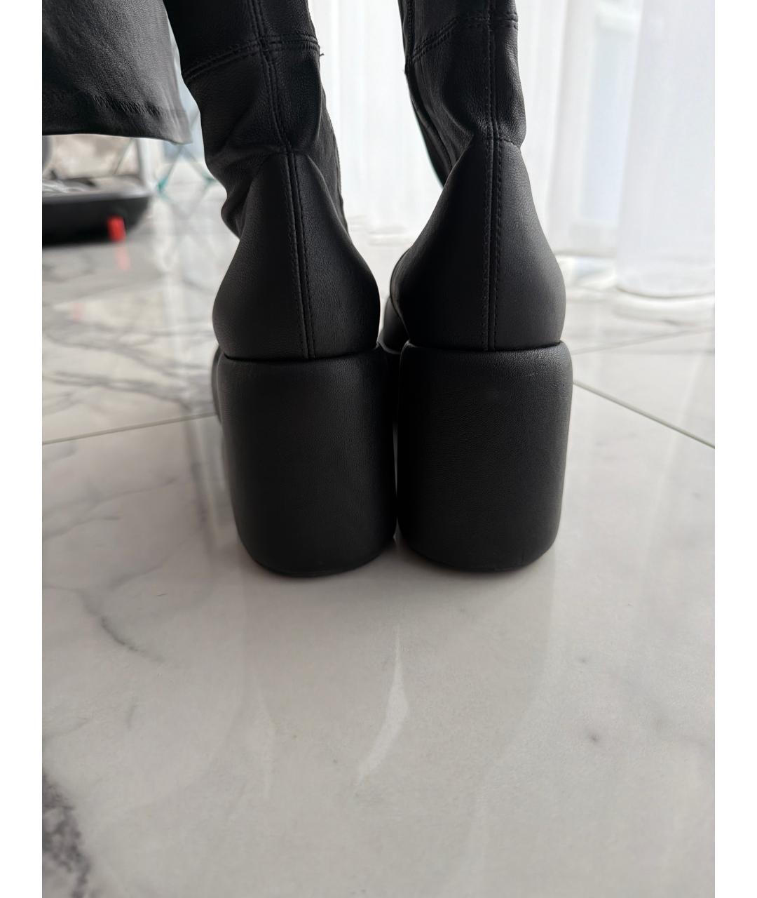 VIC MATIE Черные кожаные ботфорты, фото 4