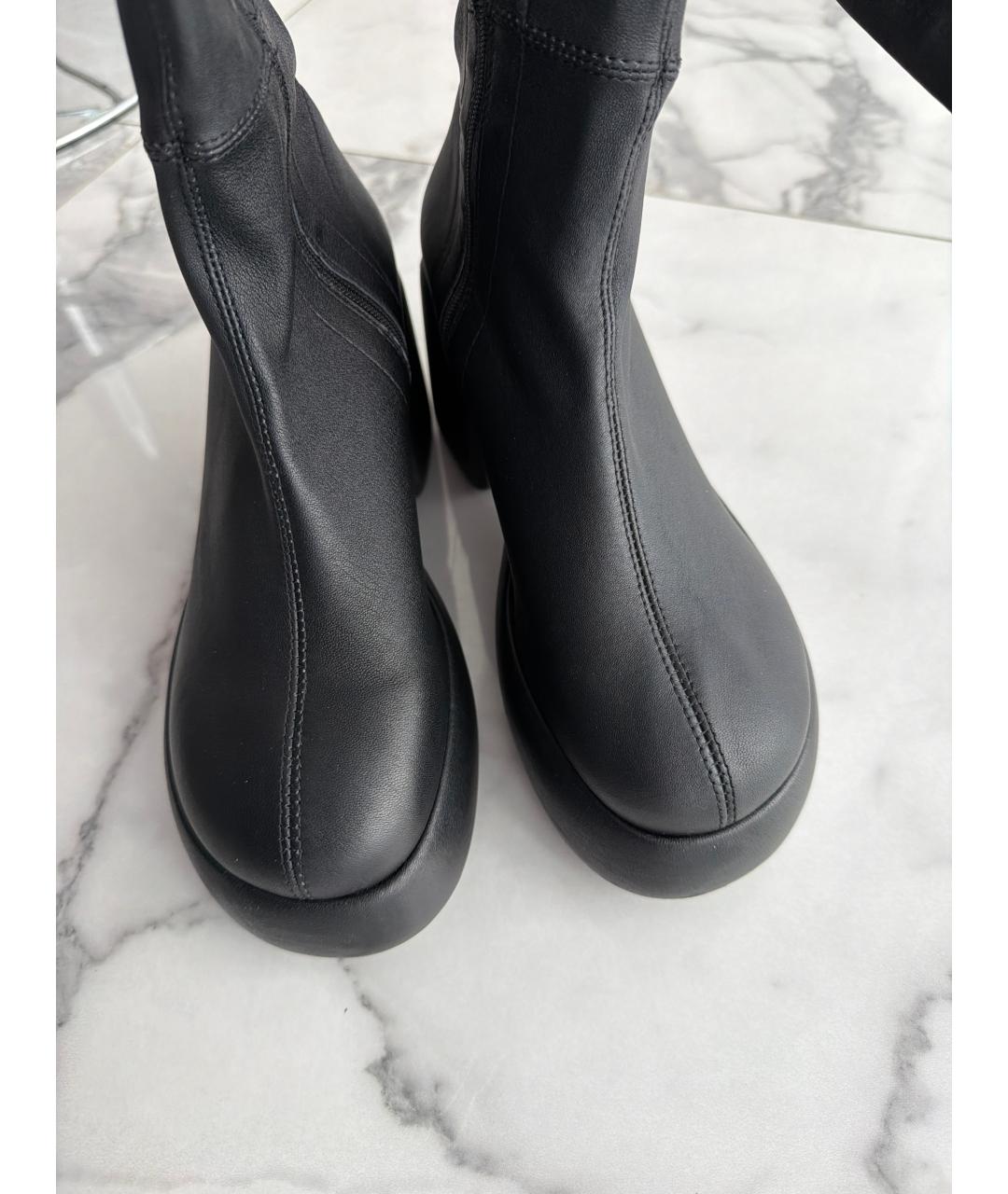 VIC MATIE Черные кожаные ботфорты, фото 2