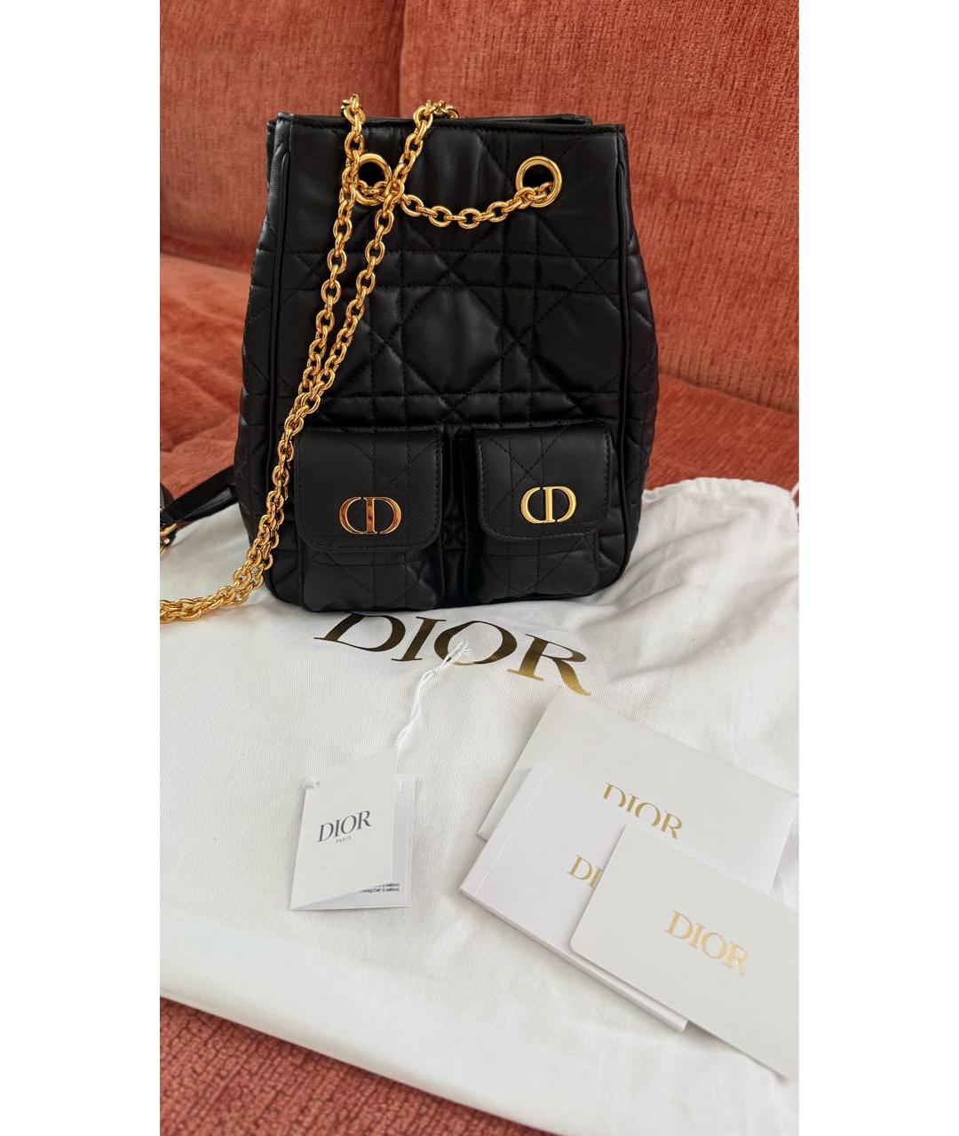 CHRISTIAN DIOR Черный кожаный рюкзак, фото 5