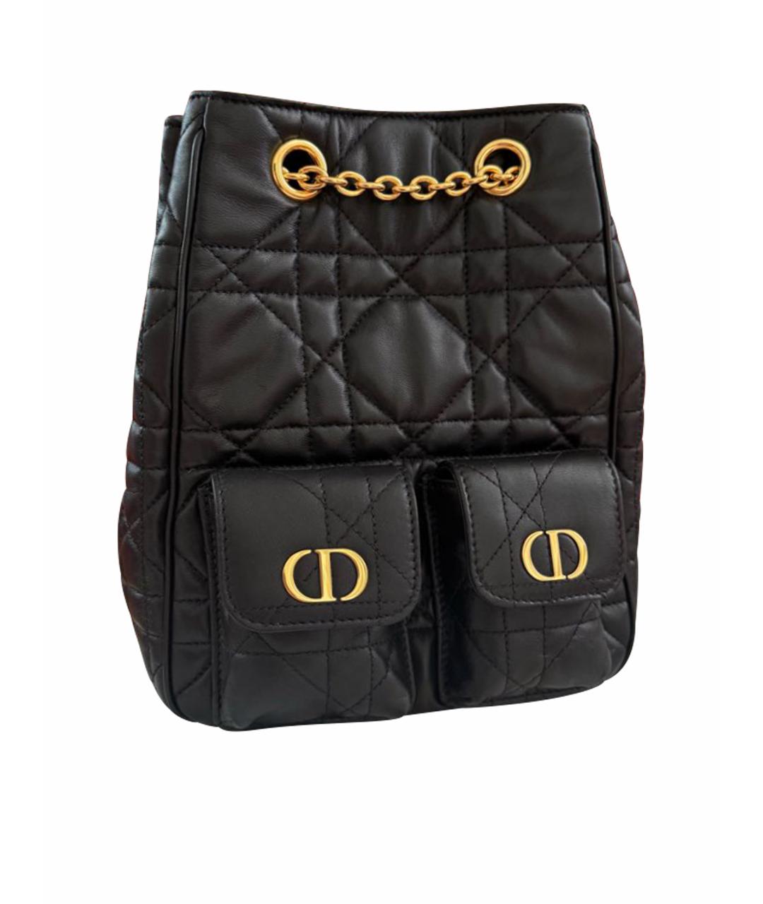 CHRISTIAN DIOR Черный кожаный рюкзак, фото 1