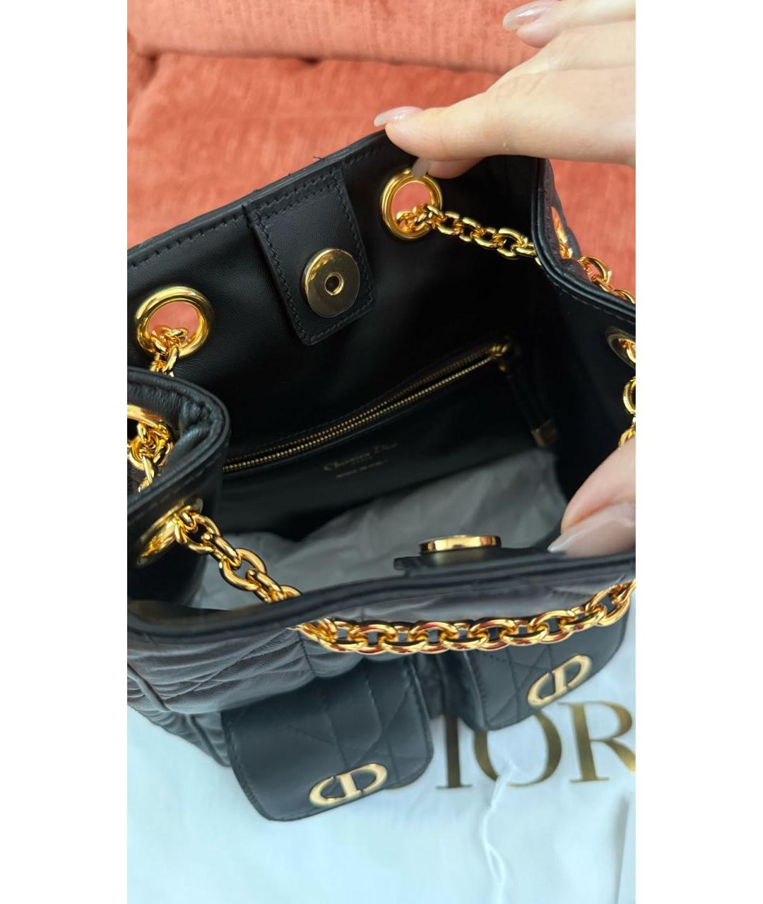 CHRISTIAN DIOR Черный кожаный рюкзак, фото 4