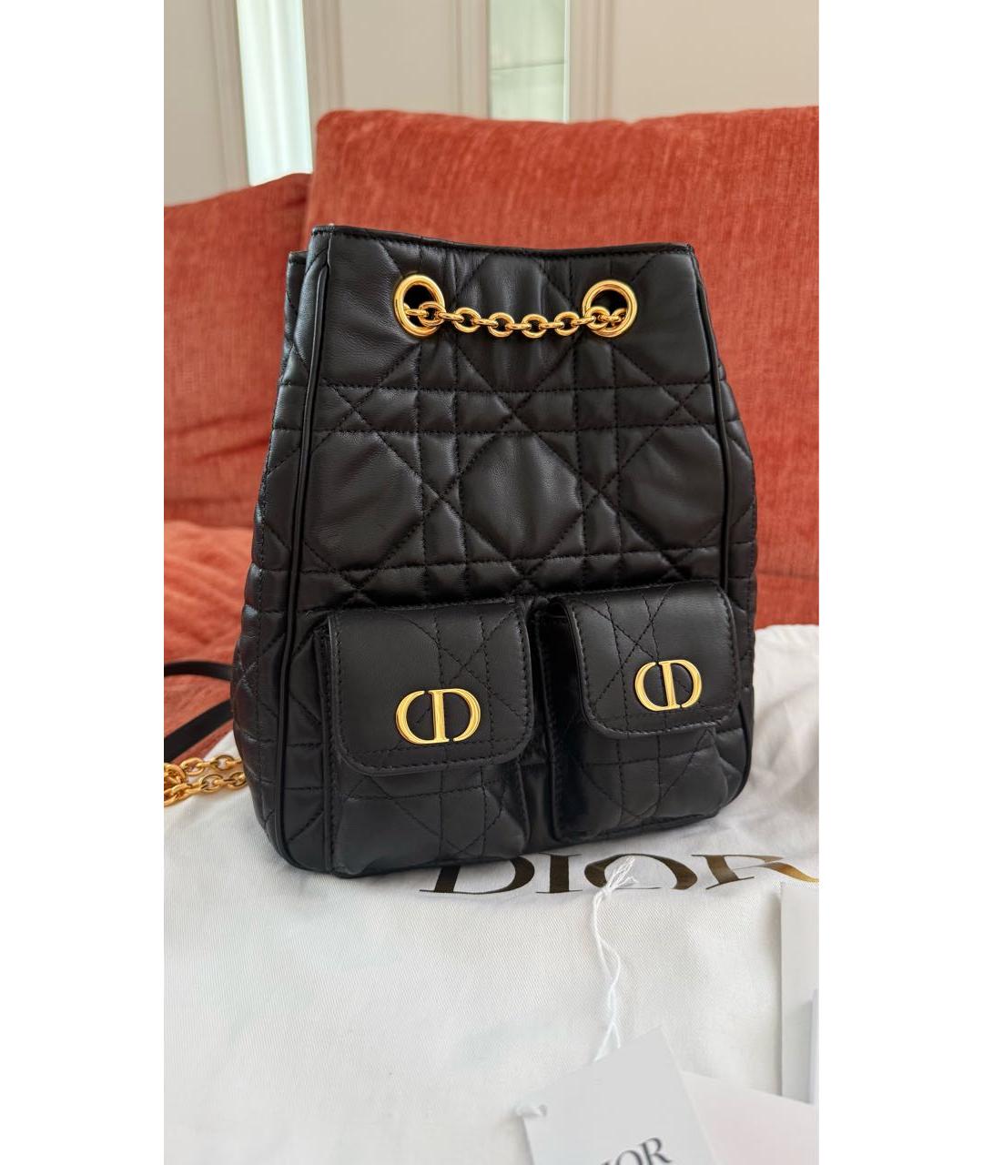 CHRISTIAN DIOR Черный кожаный рюкзак, фото 6