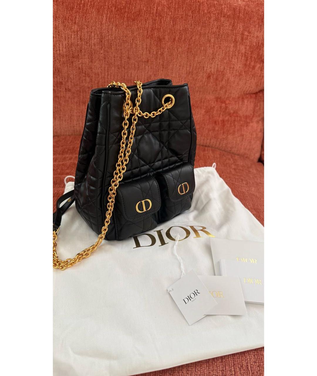 CHRISTIAN DIOR Черный кожаный рюкзак, фото 2