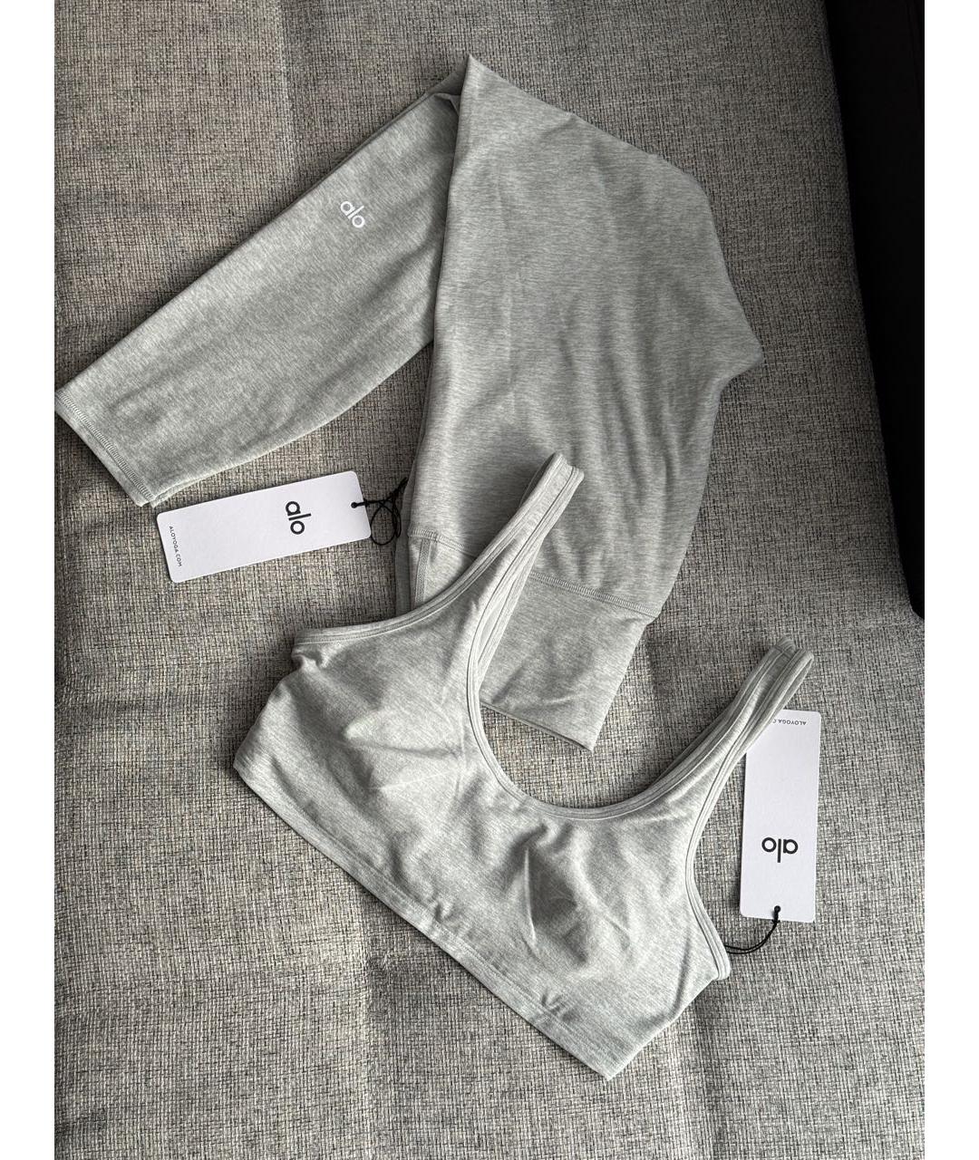 ALO YOGA Серый полиэстеровый спортивные костюмы, фото 4
