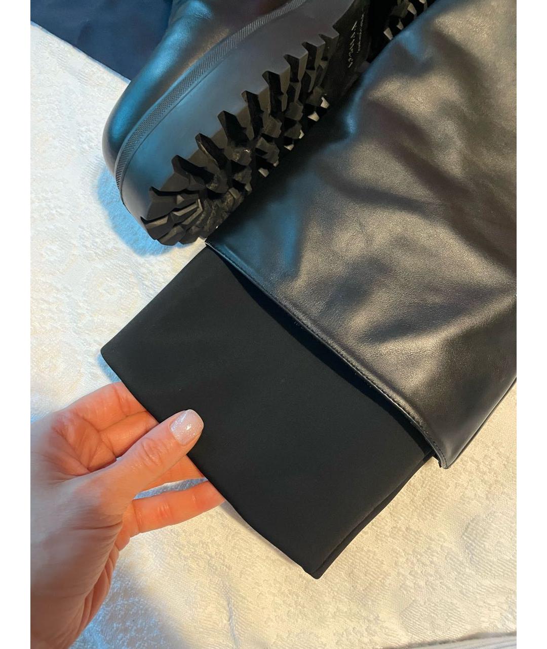 LE SILLA Черные кожаные сапоги, фото 4