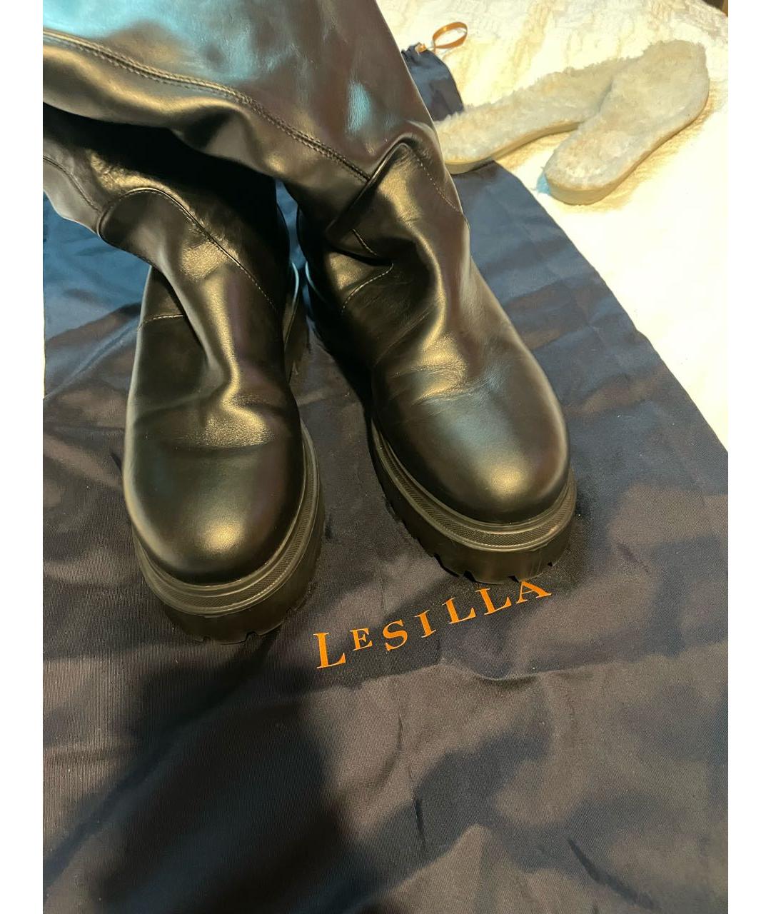 LE SILLA Черные кожаные сапоги, фото 3