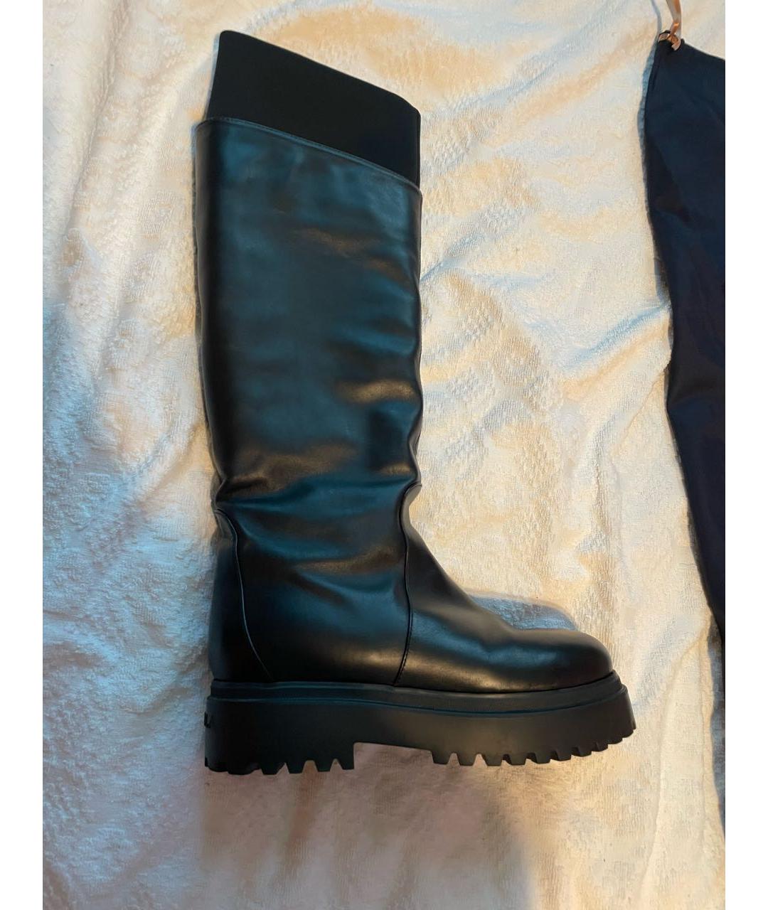 LE SILLA Черные кожаные сапоги, фото 9