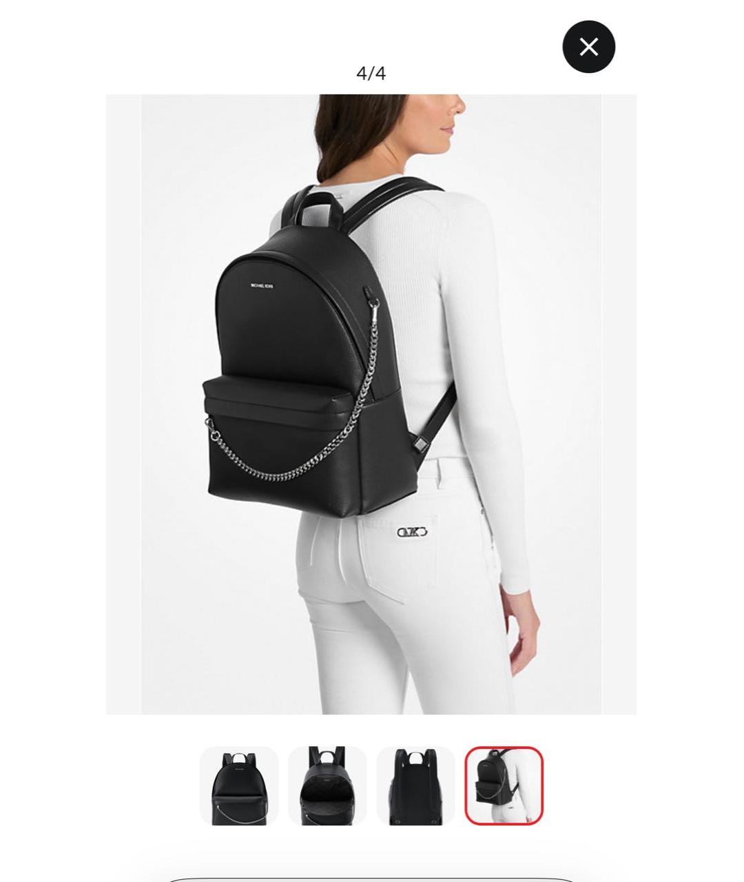 MICHAEL KORS Черный рюкзак из искусственной кожи, фото 7