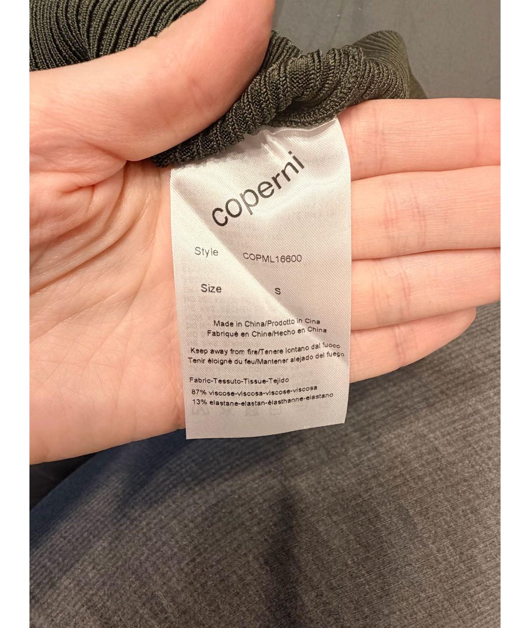 COPERNI Хаки вискозное повседневное платье, фото 4