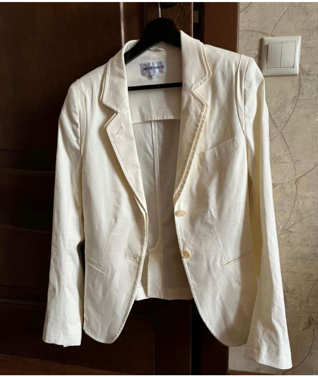 ANN DEMEULEMEESTER Белый льняной жакет/пиджак, фото 6