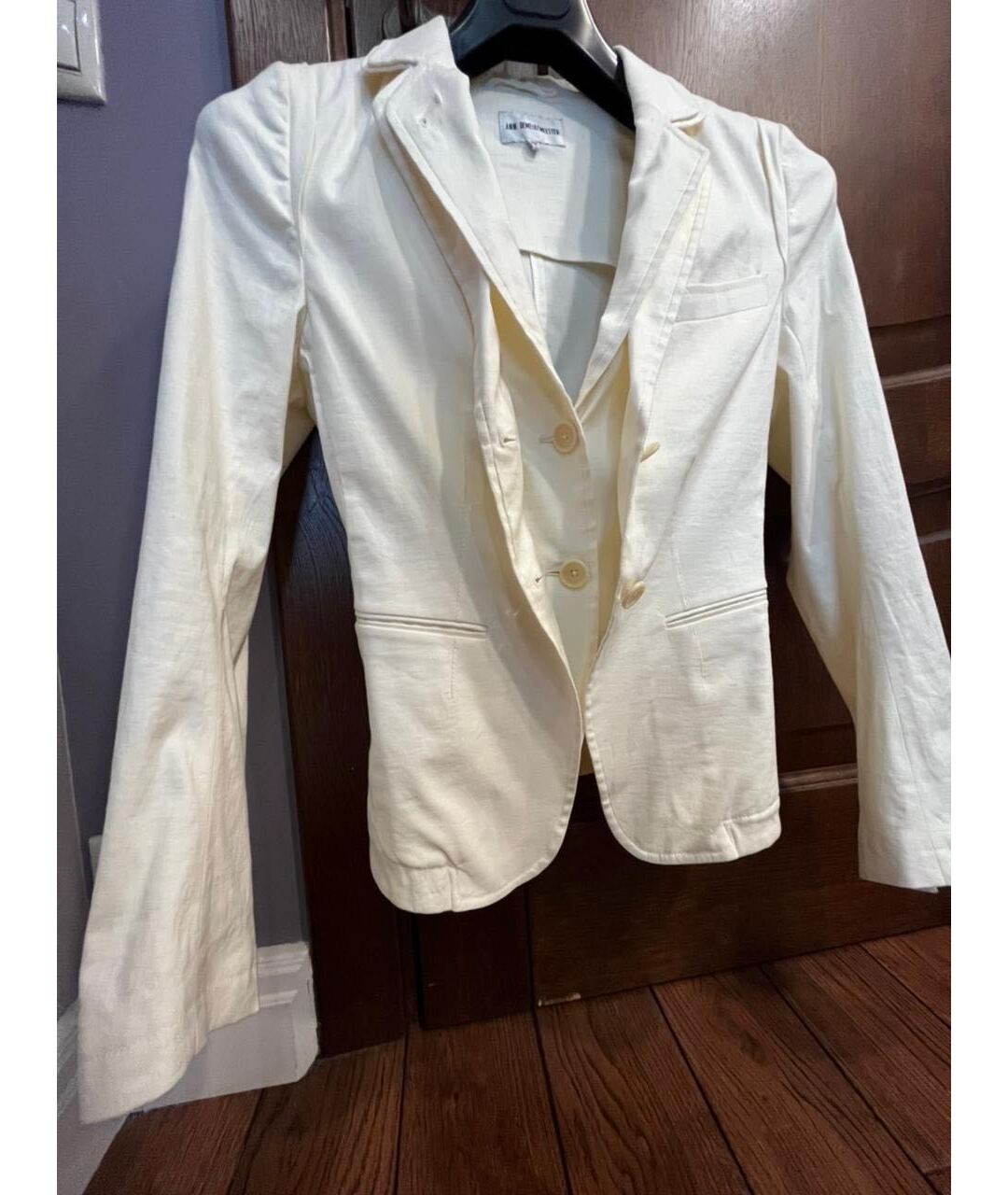 ANN DEMEULEMEESTER Белый льняной жакет/пиджак, фото 5