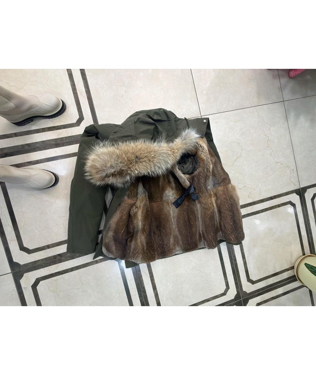 ARMY YVES SALOMON Хаки хлопко-эластановая парка, фото 6