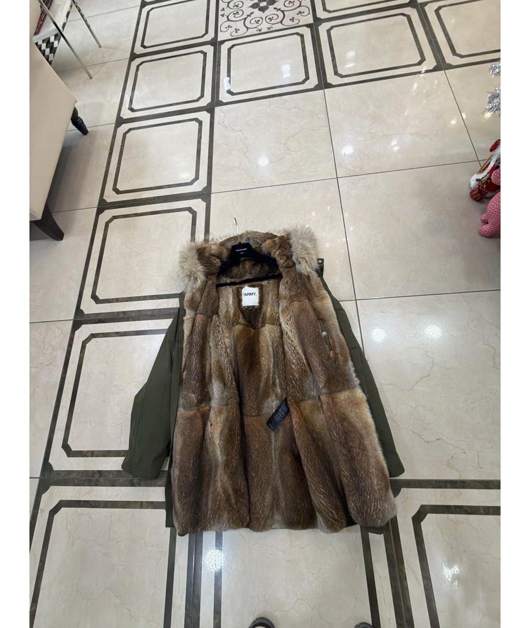 ARMY YVES SALOMON Хаки хлопко-эластановая парка, фото 4