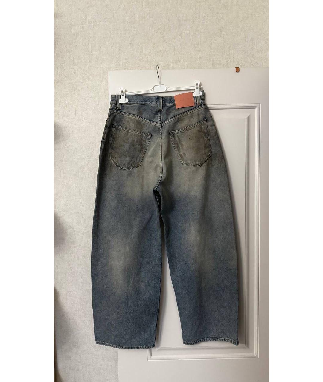 ACNE STUDIOS Голубые хлопковые прямые джинсы, фото 2