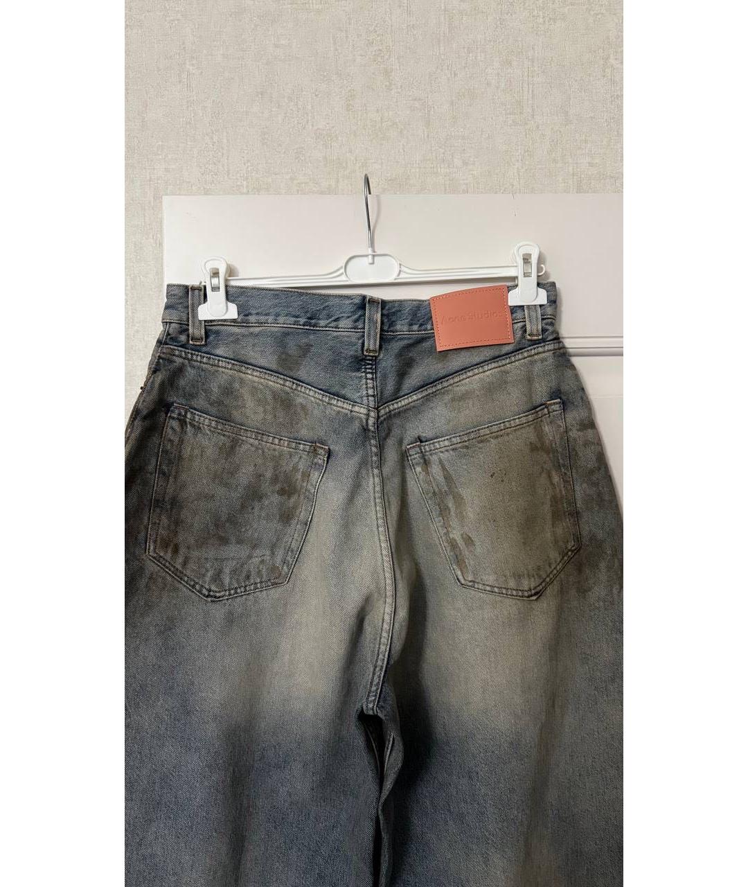 ACNE STUDIOS Голубые хлопковые прямые джинсы, фото 4