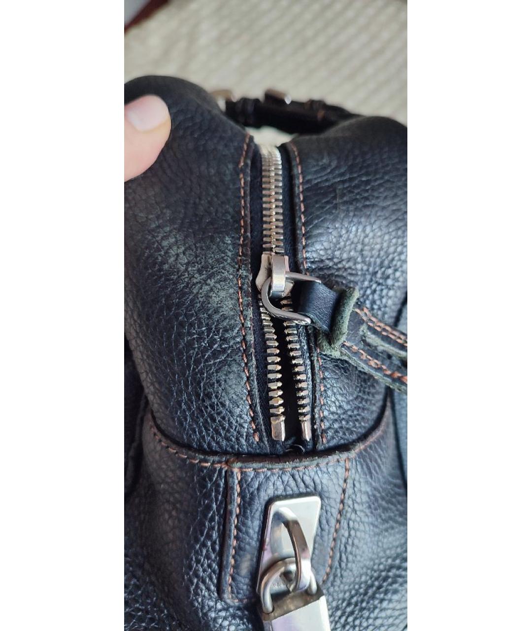 PRADA Черная кожаная сумка с короткими ручками, фото 9