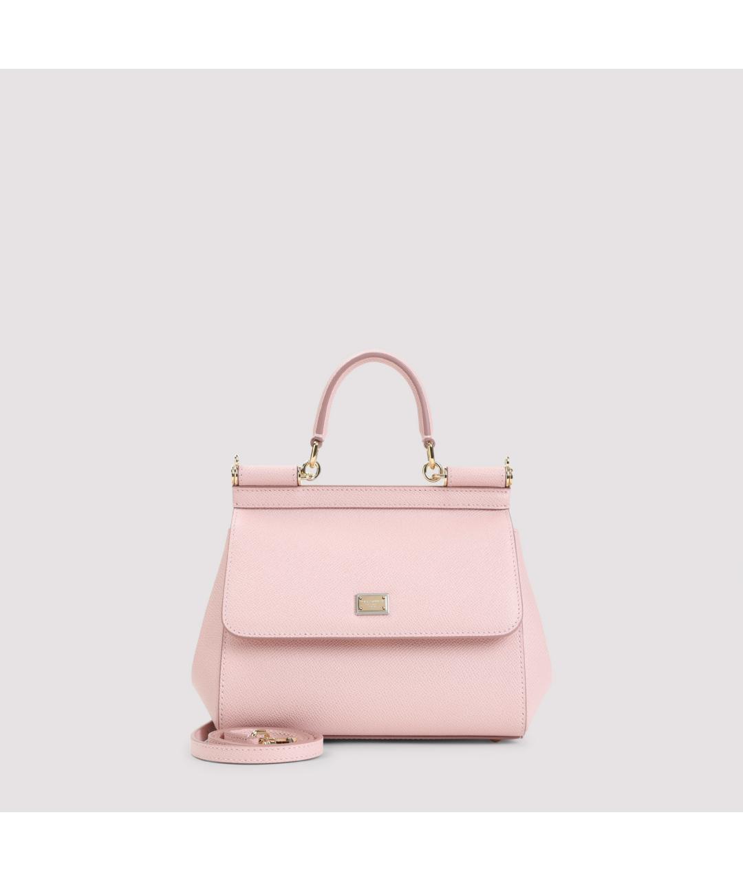 DOLCE&GABBANA Розовая кожаная сумка тоут, фото 2