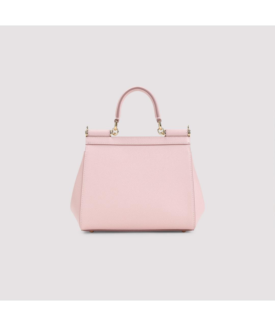 DOLCE&GABBANA Розовая кожаная сумка тоут, фото 4