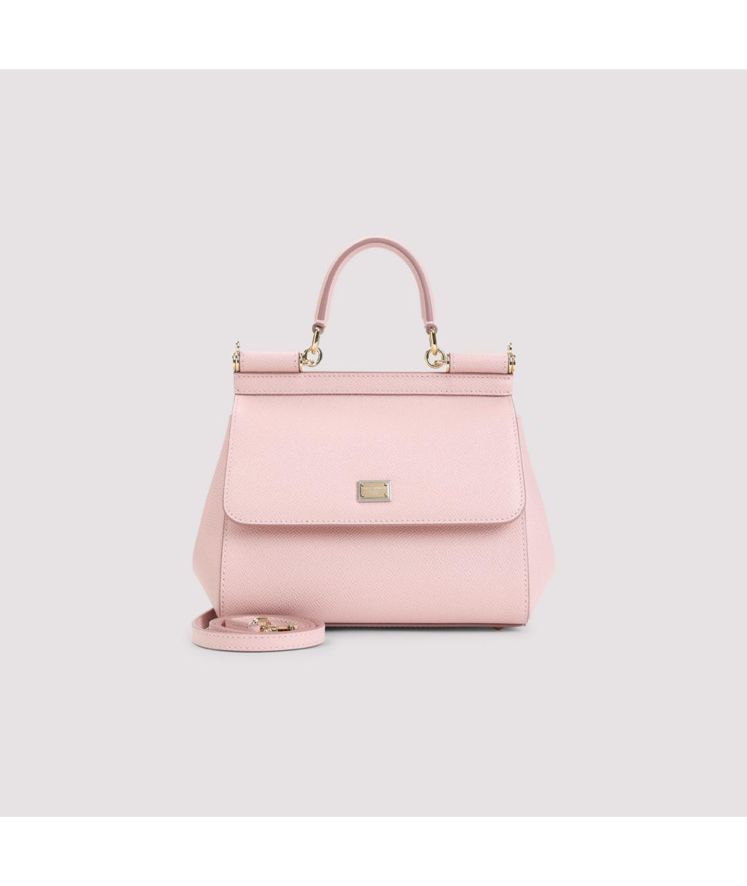 DOLCE&GABBANA Розовая кожаная сумка тоут, фото 3