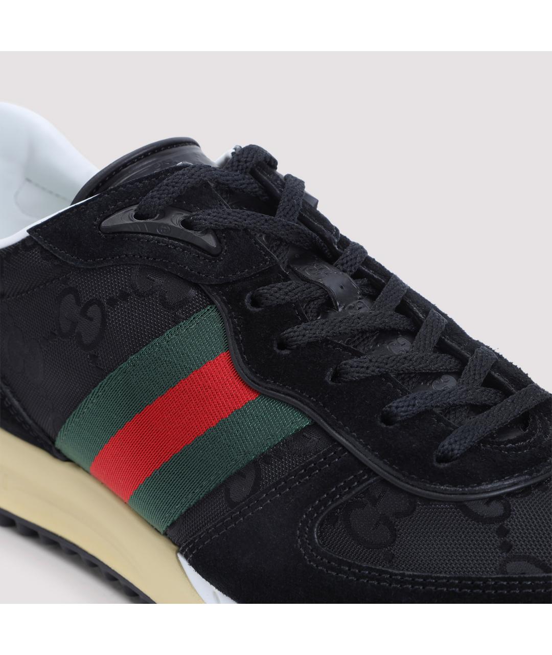 GUCCI Черные кожаные низкие кроссовки / кеды, фото 6