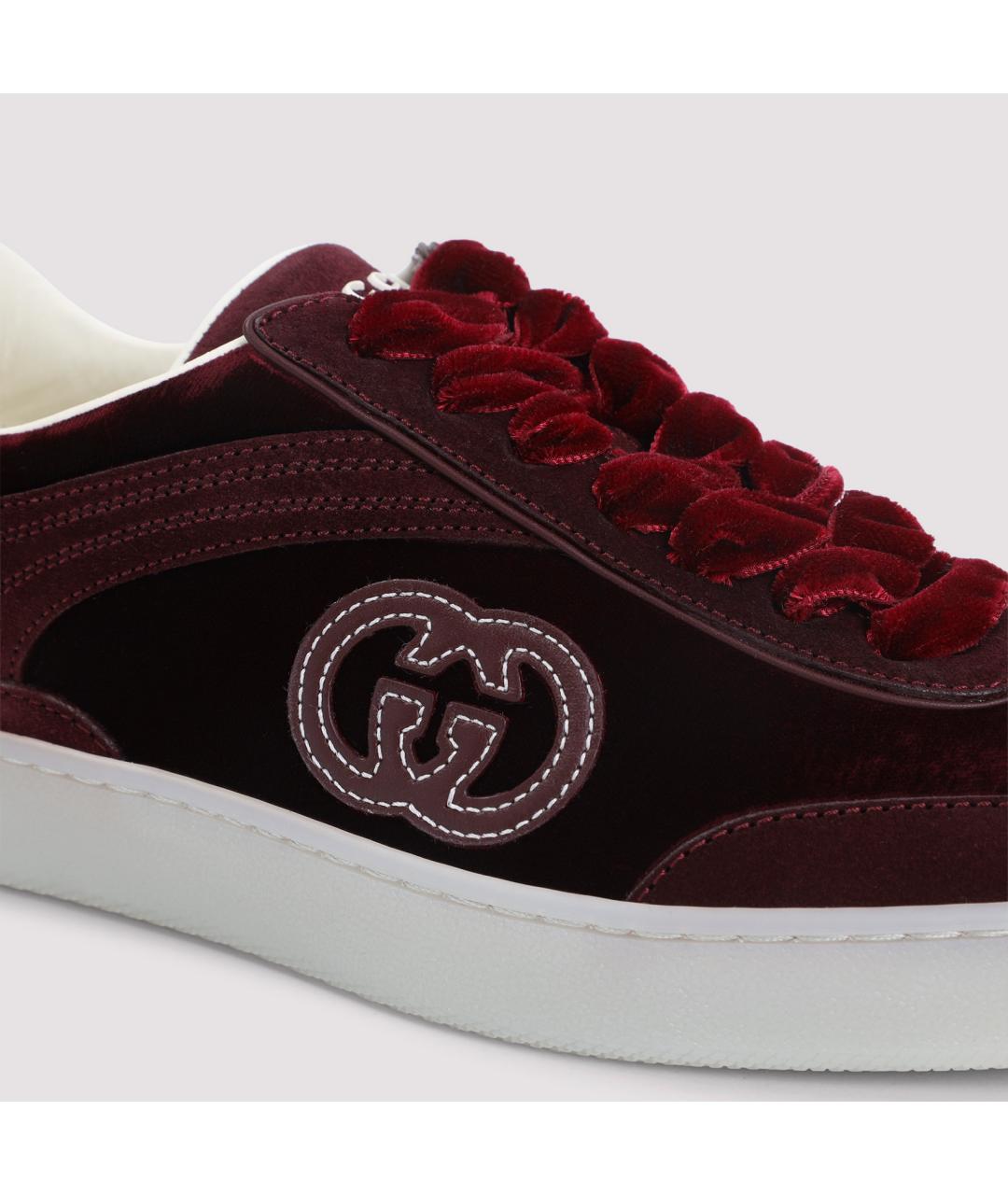 GUCCI Бордовые замшевые кеды, фото 6