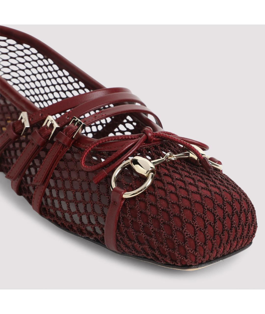 GUCCI Бордовые балетки, фото 6
