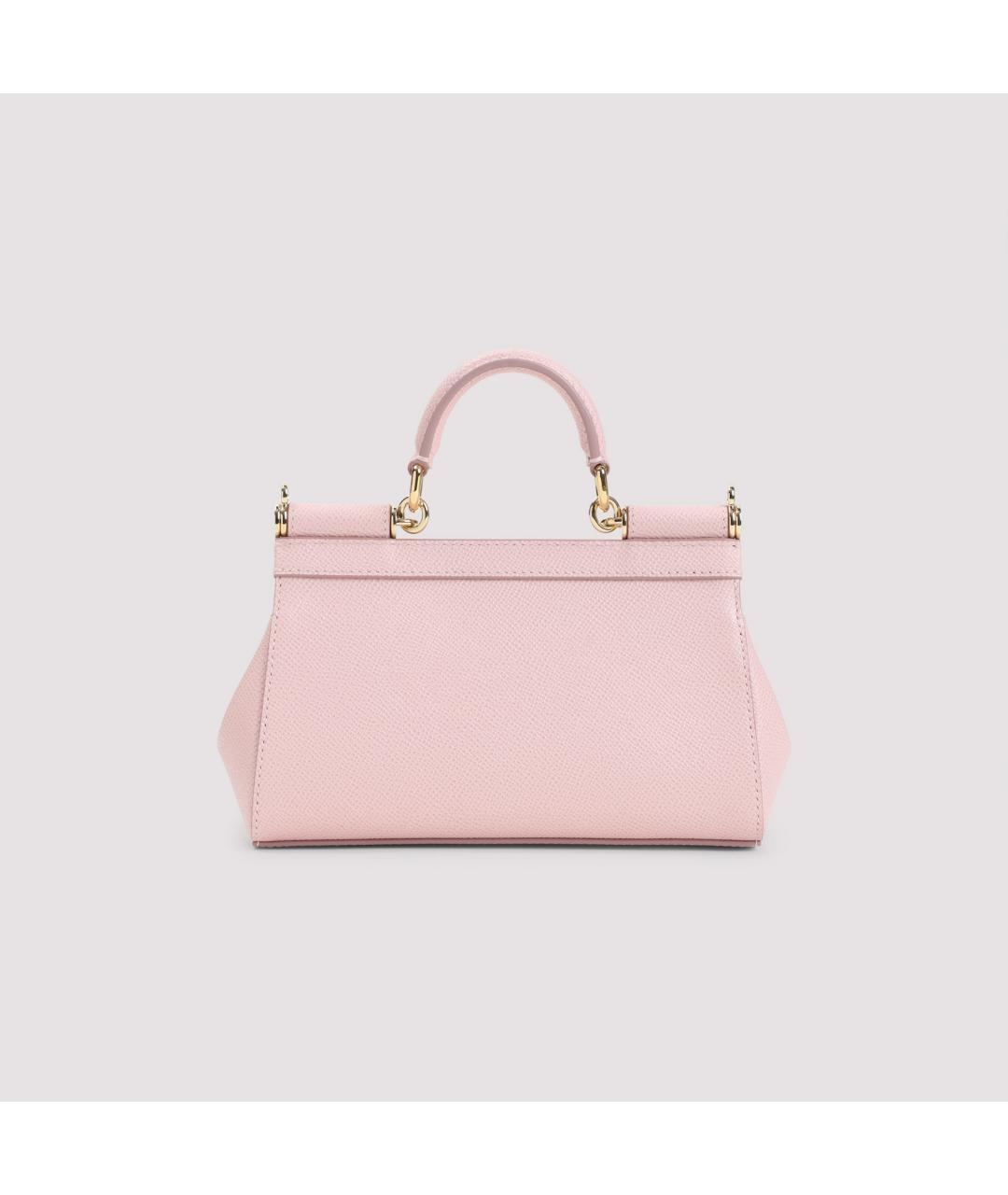 DOLCE&GABBANA Розовая кожаная сумка тоут, фото 4