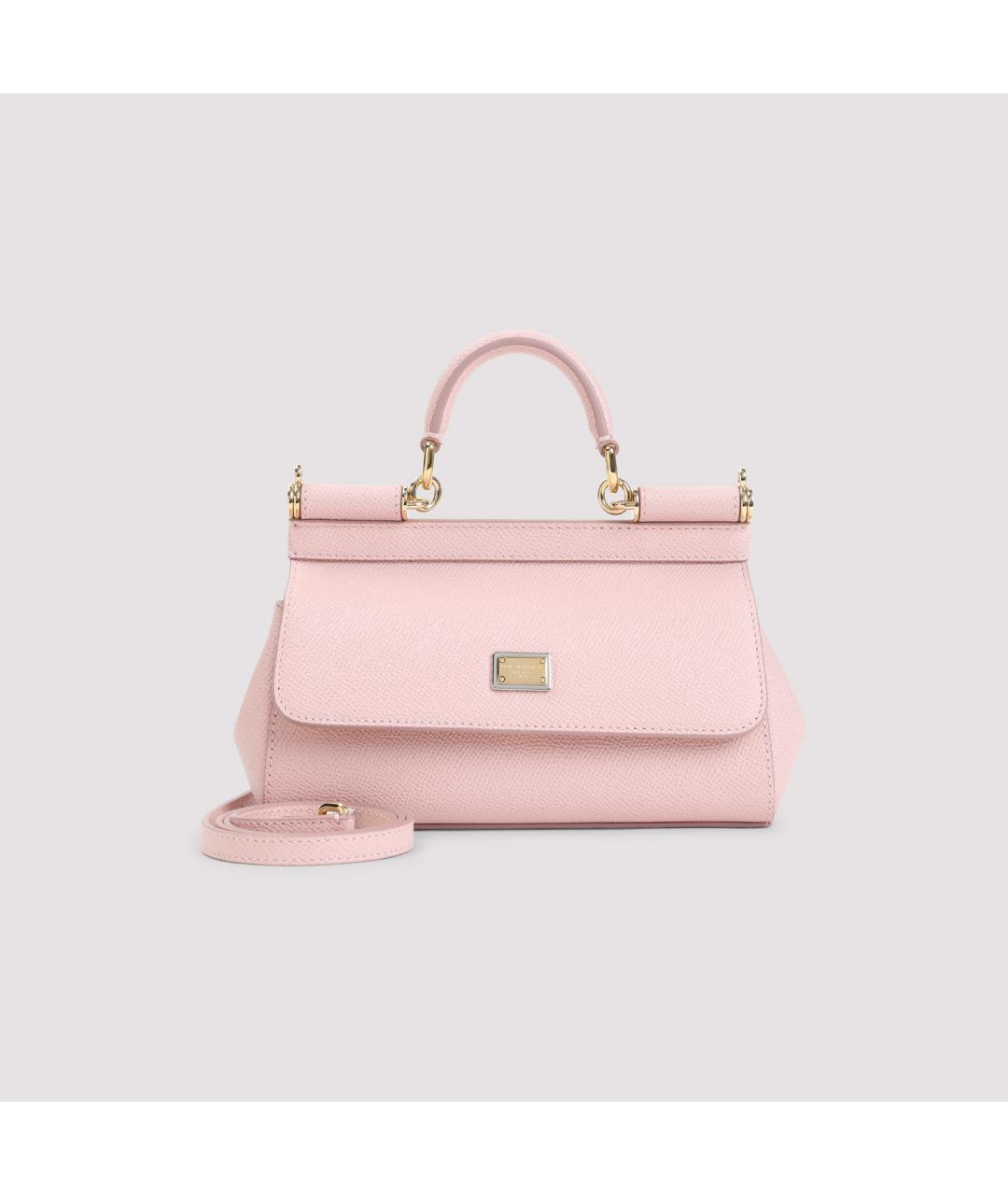 DOLCE&GABBANA Розовая кожаная сумка тоут, фото 3