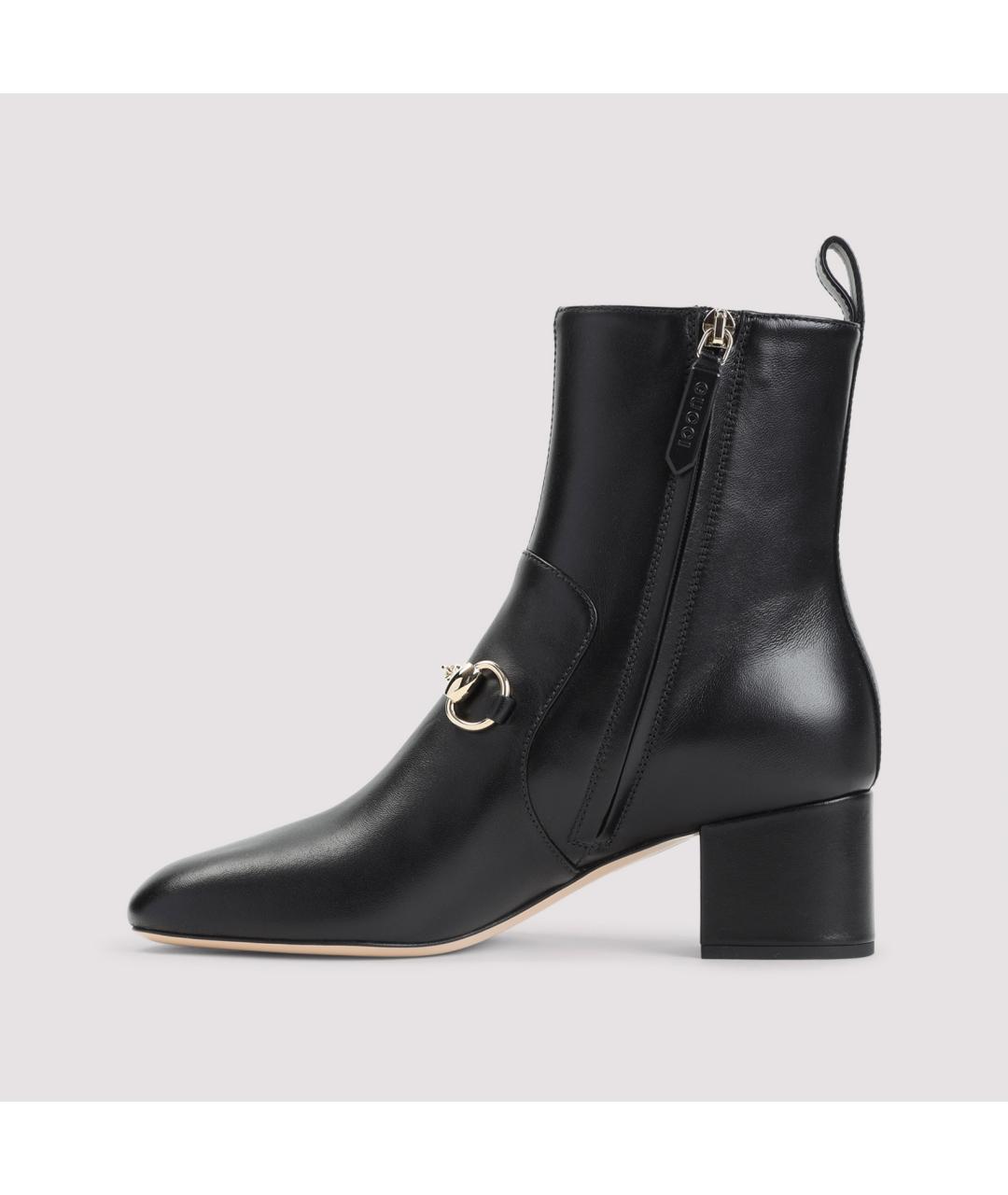 GUCCI Черные кожаные ботильоны, фото 4