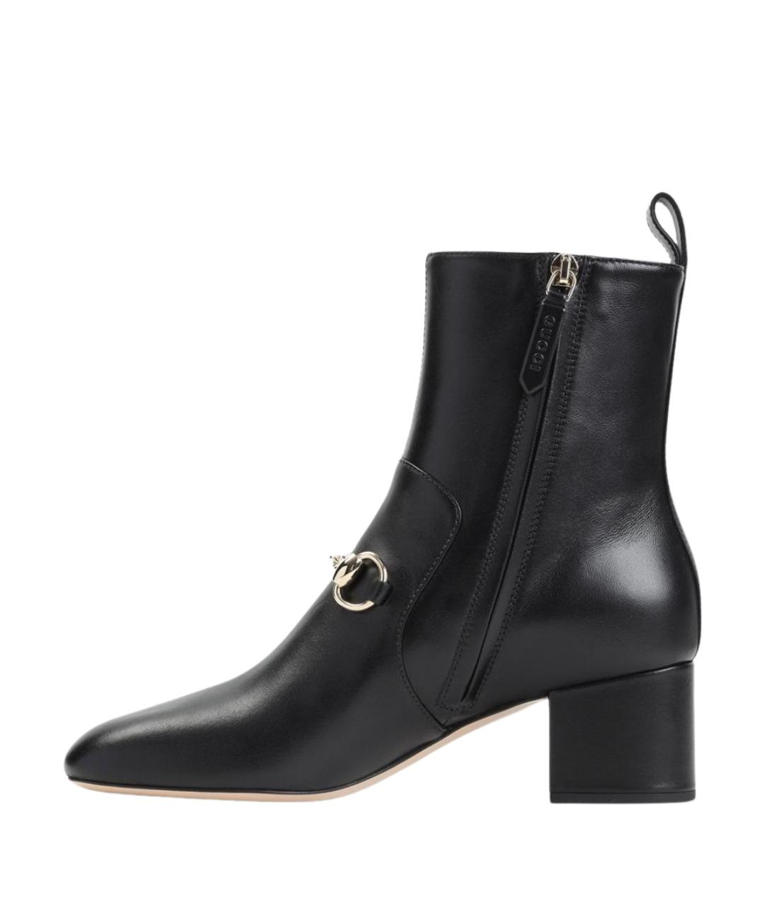 GUCCI Черные кожаные ботильоны, фото 2