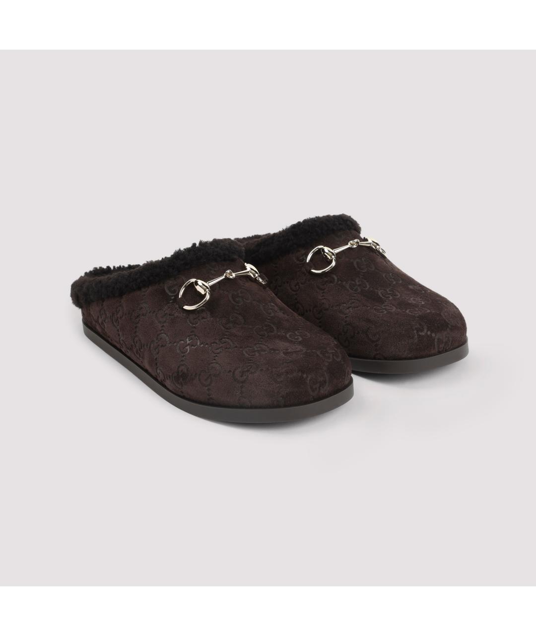 GUCCI Коричневые замшевые сабо, фото 5