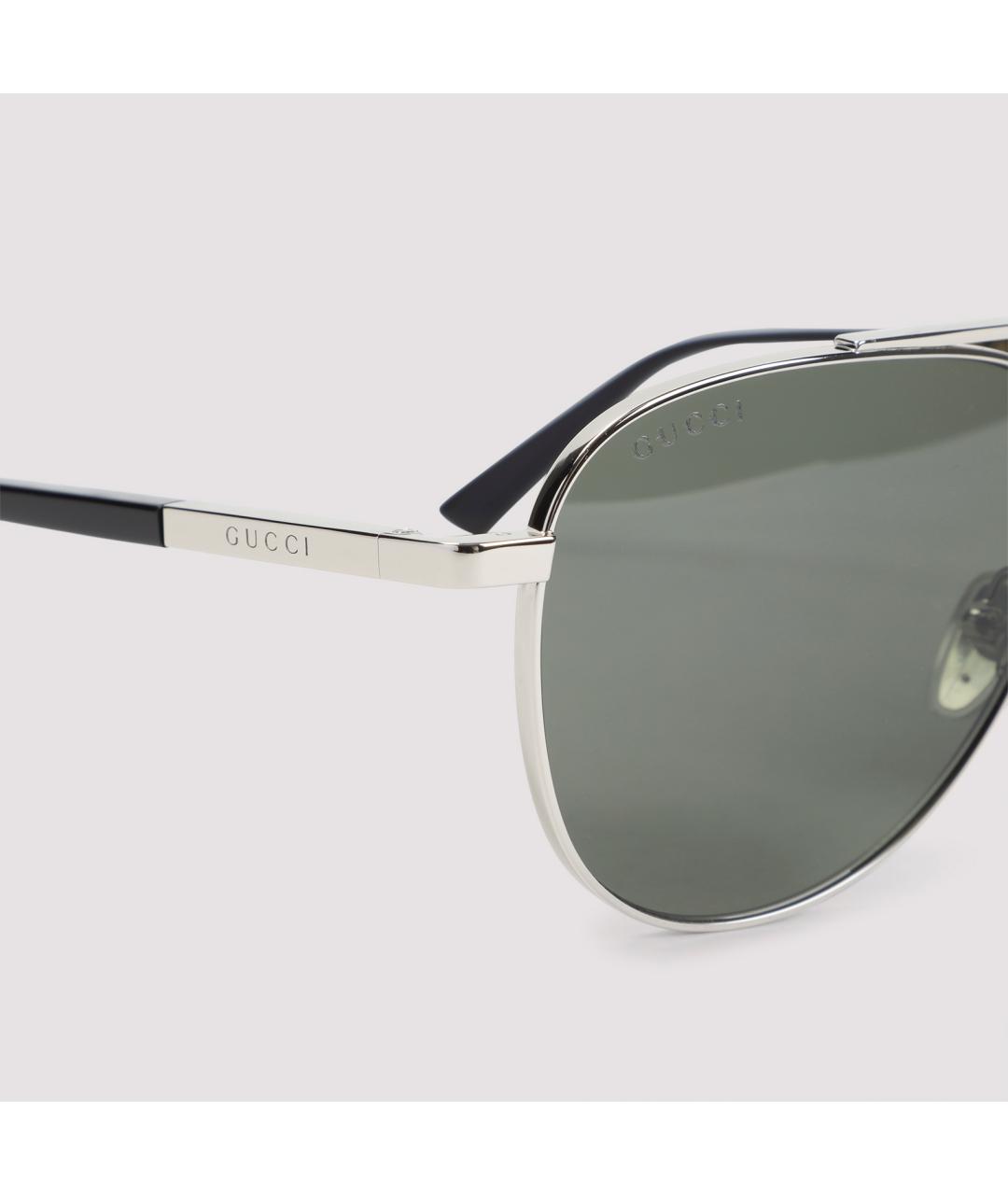 GUCCI Серые металлические солнцезащитные очки, фото 5