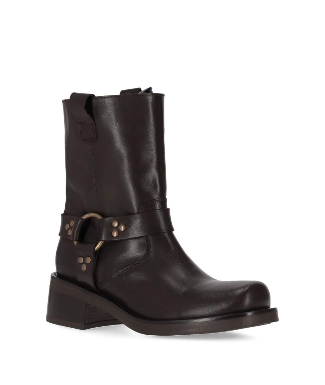 P.A.R.O.S.H. Коричневые кожаные ботинки, фото 2