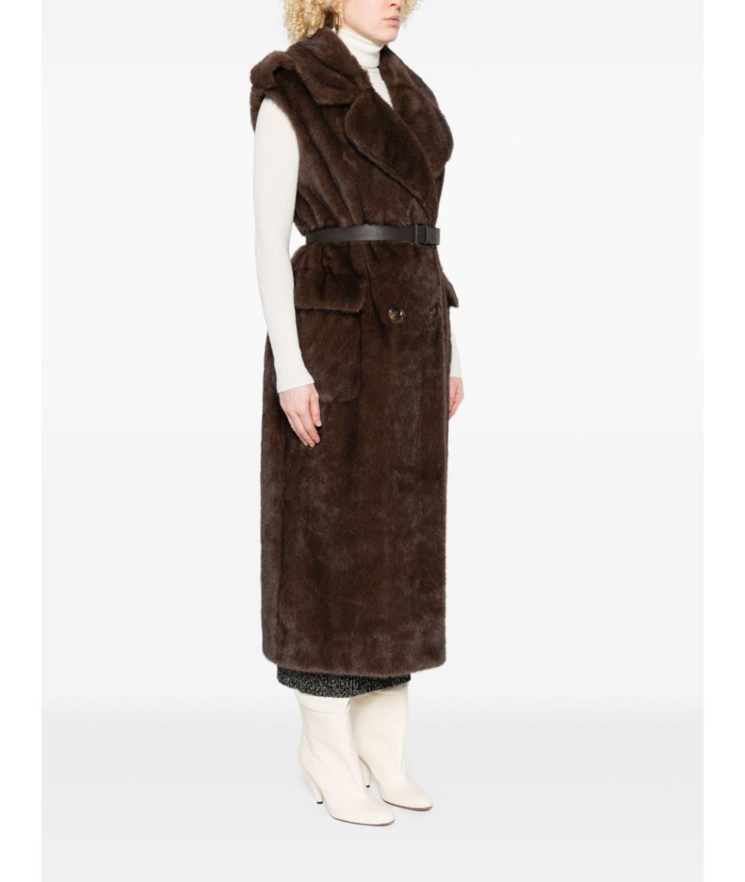 P.A.R.O.S.H. Коричневый полиэстеровый жилет, фото 5