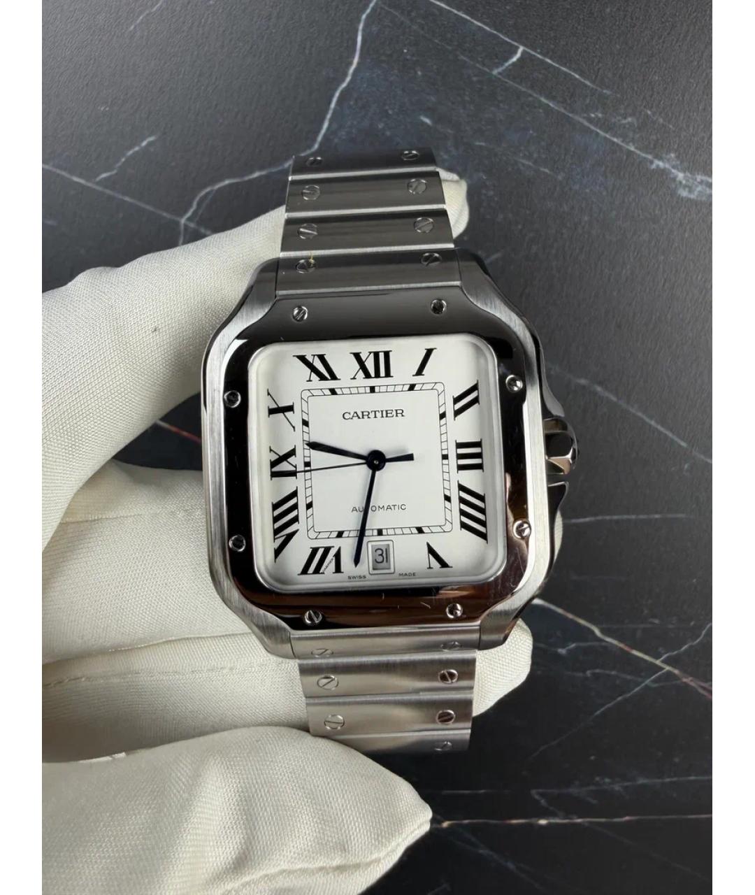 CARTIER Белые металлические часы, фото 2