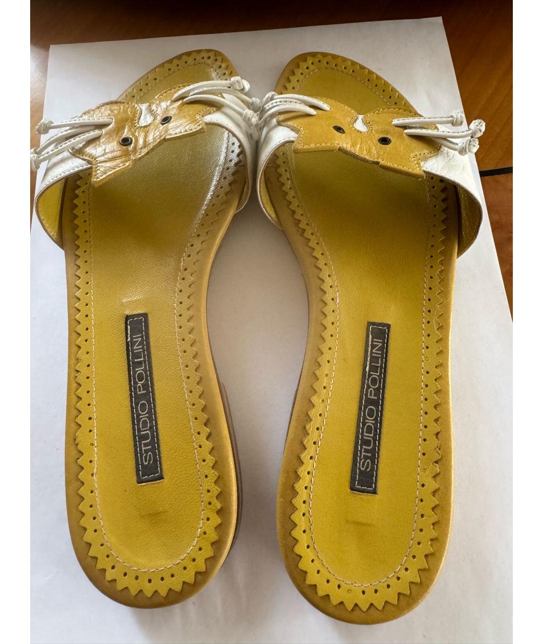 POLLINI Мульти кожаные шлепанцы, фото 3