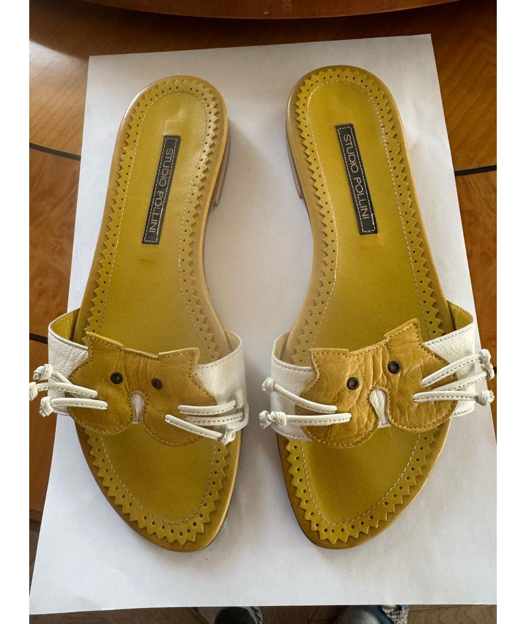 POLLINI Мульти кожаные шлепанцы, фото 2